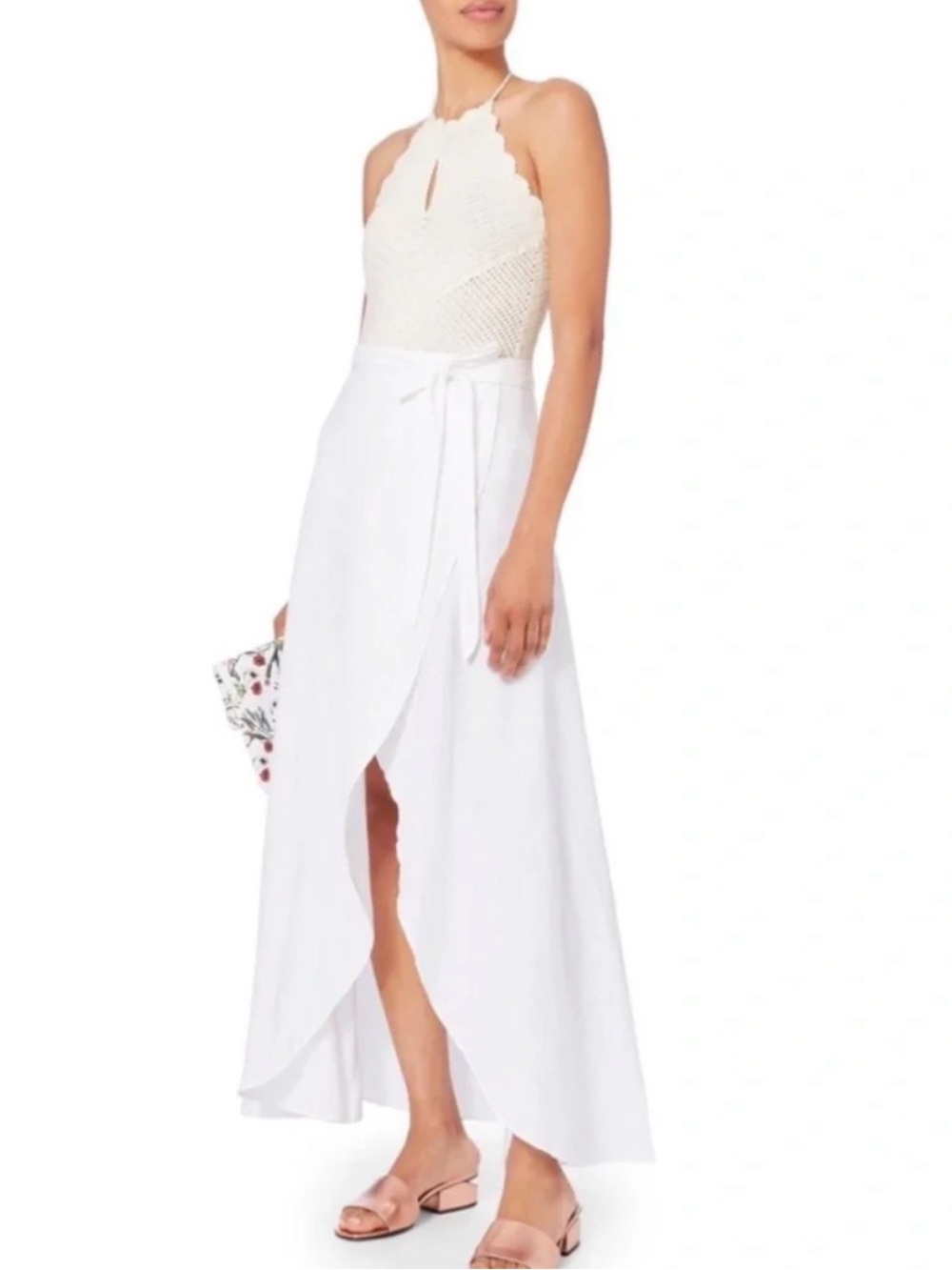 NWT INTERMIX White Crochet Halter Camisole